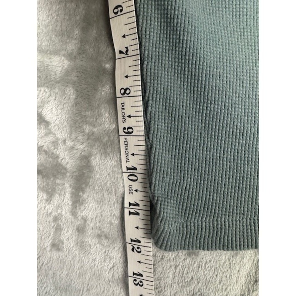 Zara Jumpsuit Unisex 2-3Y Waffle Knit Thermal Button Front Sage Green‎ Romper - Picture 4 of 6